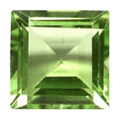 square faceted peridot