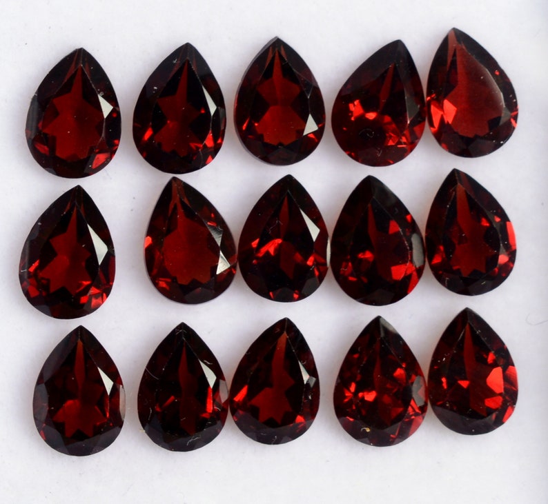Red Garnet Pear Faceted