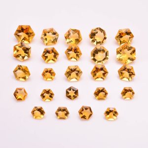 Natural Citrine Hexagon Faceted Cut, Citrine Quartz Loose Gemstone For Jewelry Making, Brilliant Cut Calibrated Yellow Stone 4 To 15X15mm