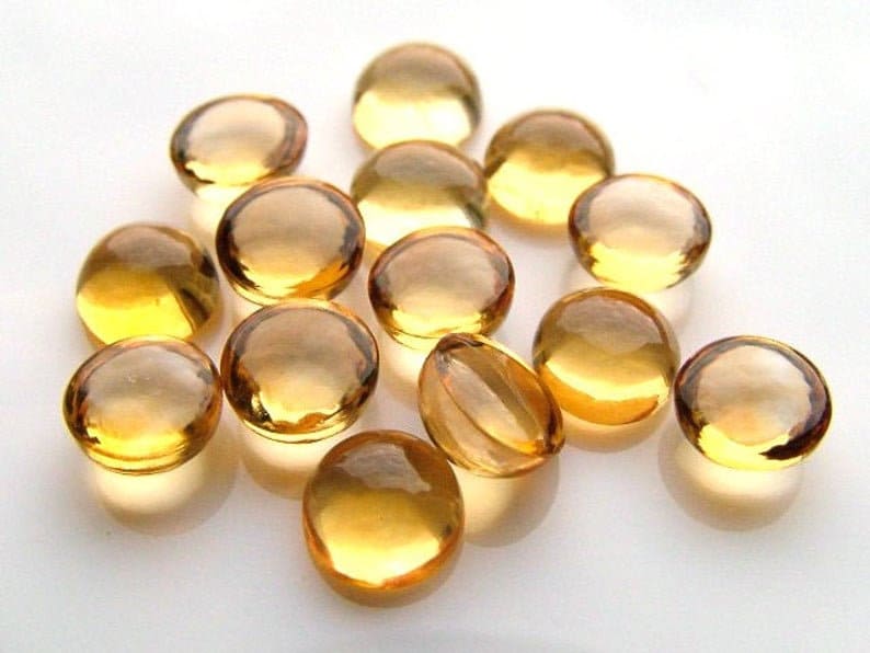 Natural Citrine Round Cabochon, Loose Gemstone Lot 3mm-15mm, Jewelry Making, Gift for Gem Collectors, Unique Gift, Natural Gemstone Lot
