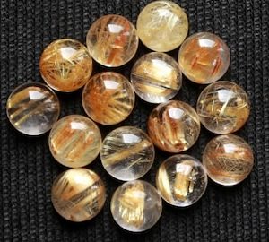 golden rutile round faceted