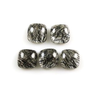 Buy Loose Wholesale Rutile Quartz in Black cushion shape