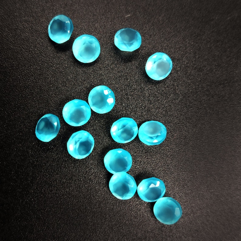 Paraiba Chalcedony Faceted ROUND Shape Calibrated