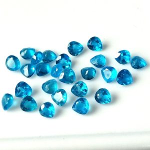 Neon Apatite Loose Gemstones Blue Green Heart Shape