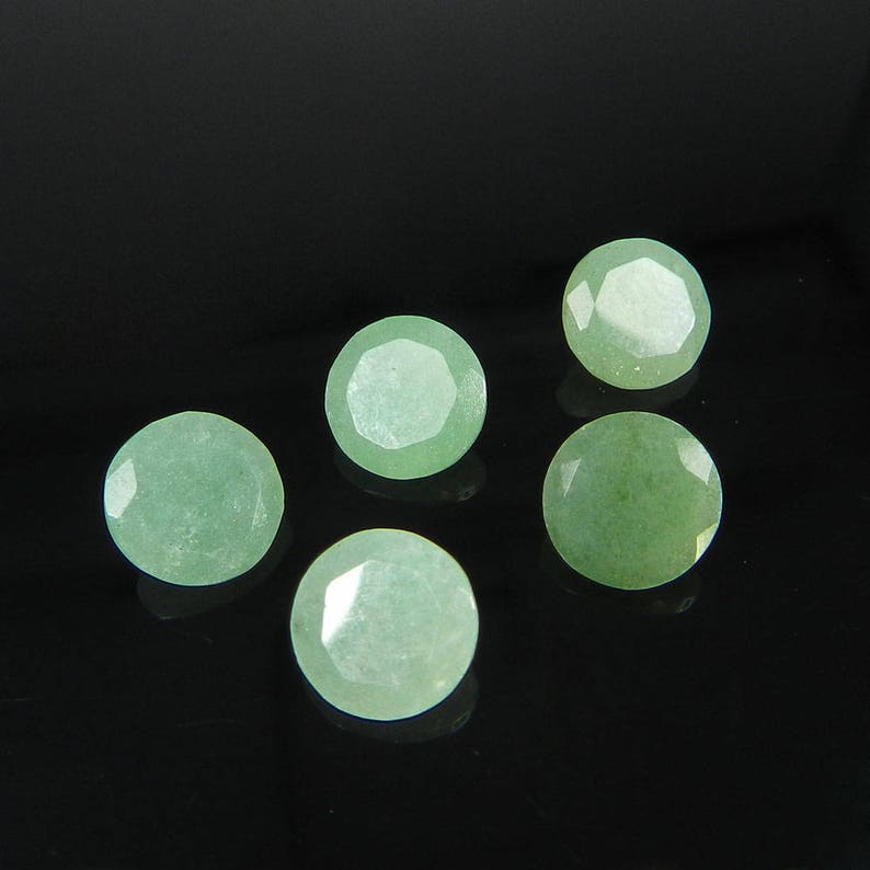 Buy Natural Green Aventurine Stone ROUND Faceted - Image 3