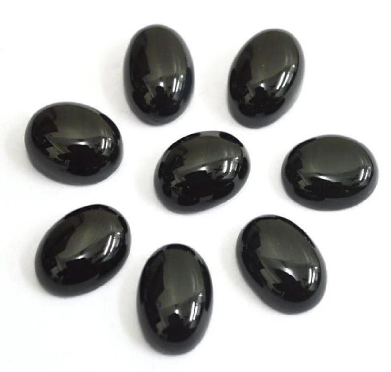 Black Onyx | Natural Loose Oval Cabochon - Image 2