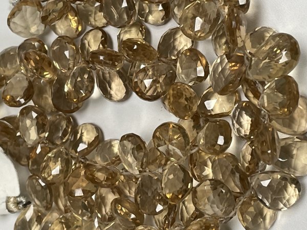 Natural Champagne Quartz Pear Faceted Loose Calibrated Gemstone