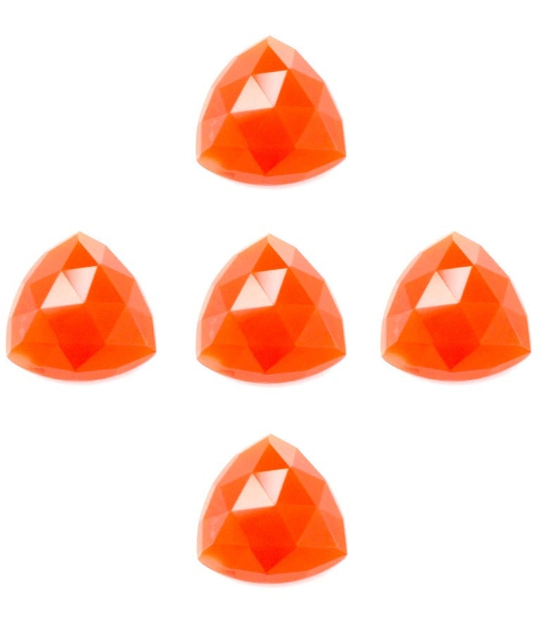 Buy Online Natural Carnelian TRILLION Gemstone | ROSE CUT - Image 2