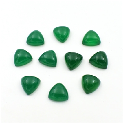 GREEN ONYX LOOSE GEMSTONE CABOCHON TRILLION 3MM TO 15MM SIZES