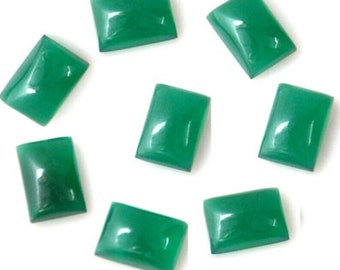 NATURAL GREEN ONYX CABOCHON OCTAGON SHAPE 3X5MM TO 15X20MM SIZES LOOSE SEMI PRECIOUS GEMSTONE