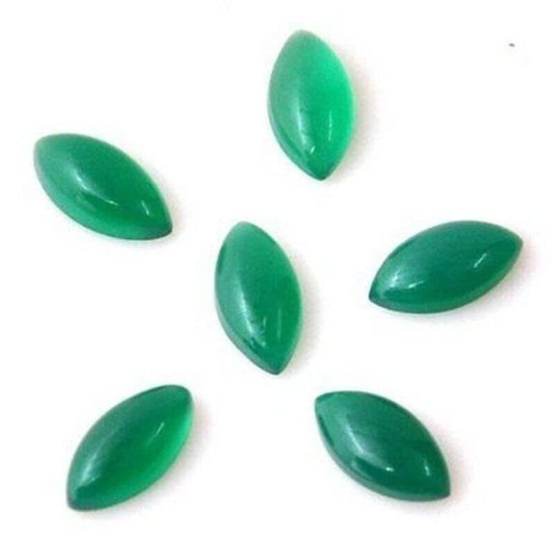 NATURAL GREEN ONYX MARQUISE CABOCHON 4x8,5x10,6x12,7x14,8x16,9x18,10x20MM Loose Gemstone