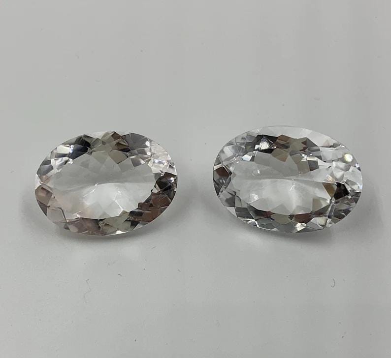 Crystal / White Quartz Oval Shape Faceted