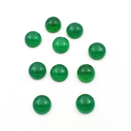 GREEN ONYX LOOSE SEMI PRECIOUS GEMSTONE CABOCHON ROUND SHAPE 3MM TO 15MM SIZES