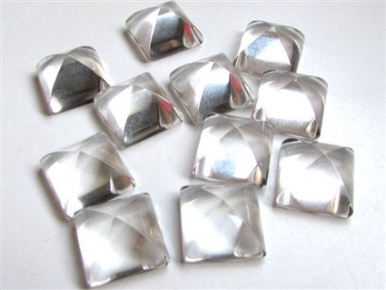 White Quartz Pyramid Square Cabochon Gemstones | Unique & Polished Stones