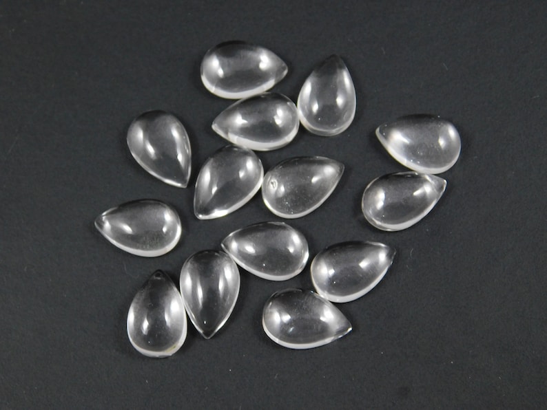 White Quartz Crystal | Pear Cabochon Gemstones
