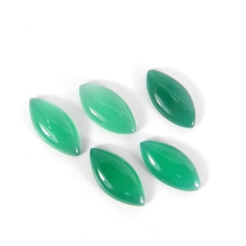 NATURAL GREEN ONYX MARQUISE CABOCHON 4x8,5x10,6x12,7x14,8x16,9x18,10x20MM Loose Gemstone - Image 2