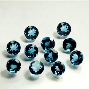 SHOP LOOSE LONDON BLUE TOPAZ FACETED ROUND 2MM TO 10MM SEMI PRECIOUS GEMSTONES [SOLD ONE PIECE TOO]