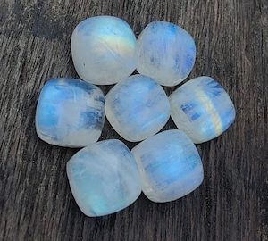 Loose Calibrated Rainbow Moonstone Cabochon Gemstone Cushion Shape Size 3mm to 5mm available at