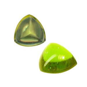 BUY NATURAL PERIDOT LOOSE CABOCHON GEMSTONES TRILLION SHAPE 3MM TO 10MM