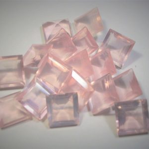 LOOSE ROSE QUARTZ FACETED 3MM 4MM 5MM 6MM TO 15 MM SQUARE SHAPE NATURAL GEMSTONES [SOLD SINGLE PIECE TOO]